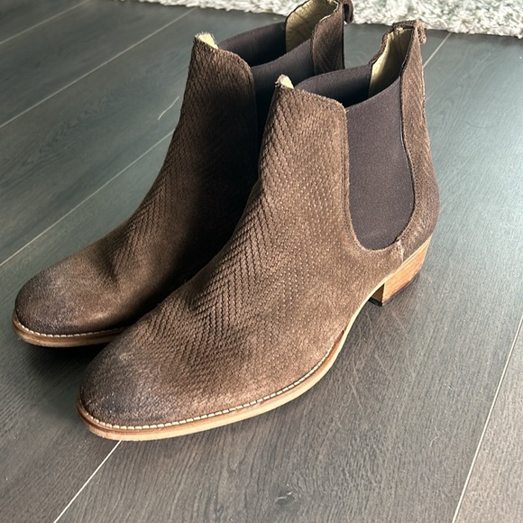 Topman Leather Distressed Brown Chelsea Boots Men’s EU Size 42 Made in Portugal - Picture 8 of 15